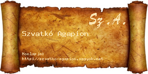 Szvatkó Agapion névjegykártya